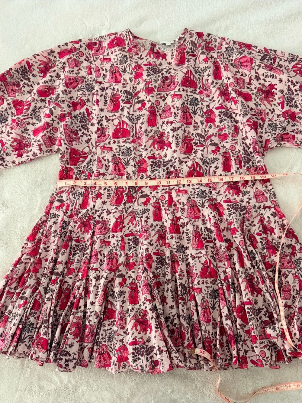 RHODE Pink & Red Printed Mini Dress - Picture 2 of 7